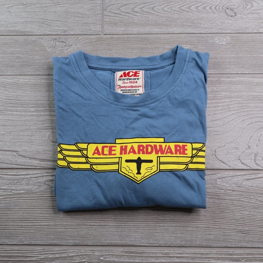 NWT American Needle Ace Hardware Graphic Tee Men's S Blue Vintage